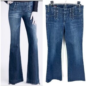Citizens Of Humanity Jeans Womens 29 Wide Leg Flare Cadet #008 Stretch Low Rise